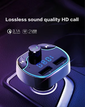 

Car Bluetooth FM Transmitter Audio Adapter Receiver Wireless Handsfree Car Dual Ports USB Charger MP3 Player