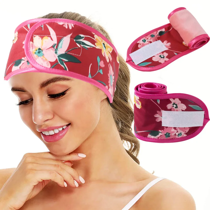 Free Solid Color Soft Makeup Headband Elastic Printed Thickened Hairband Women Headband Headwear Natural Bath Headband butterfly hair clips