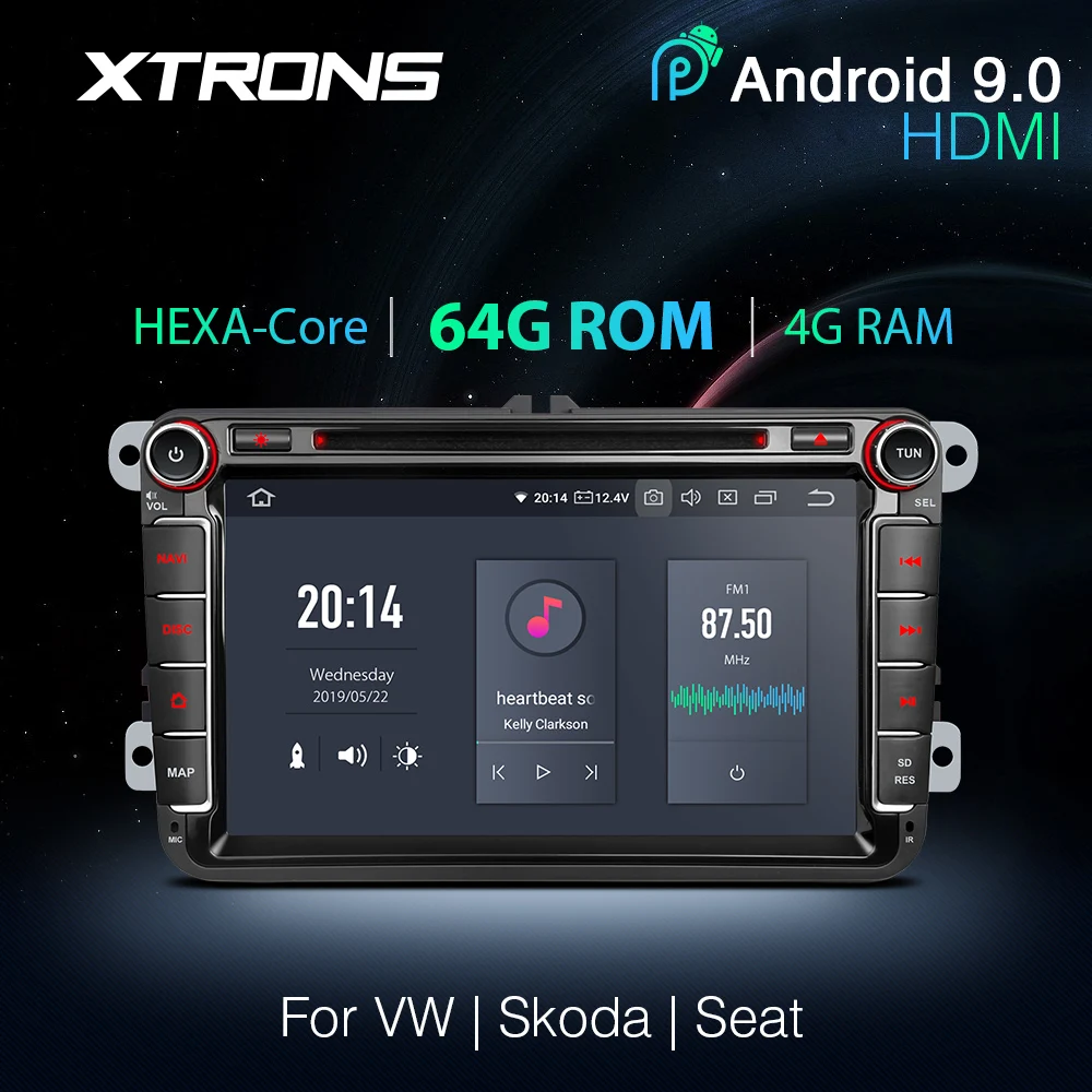 Автомобильный DVD плеер XTRONS 8 дюймов Android 9 0 шестиядерный 4 Гб ОЗУ 64 ПЗУ GPS
