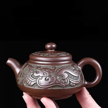 

Yixing Purple Sand Pot Handmade Bronze Antique Teapot Large Bubble Teapot Single Pot Ceramic Household Tea Set Teacup Set