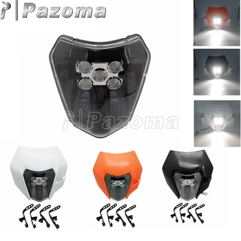 

Universal LED Enduro Headlight Supermoto Headlgiht Fairing Dual Sport Dirt Bike Lighting For KTM EXC Head Light Mask Husqvarna