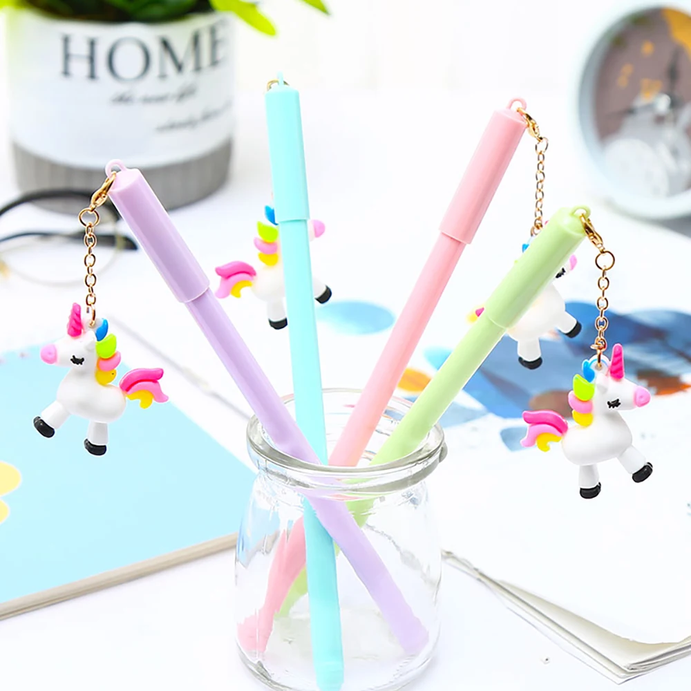 Fancy Kawaii Cute Unicorn Pendant Gel Pen Blue Kawai Stationery Store School Supply Stationary Office Accessory Thing Gift Item |