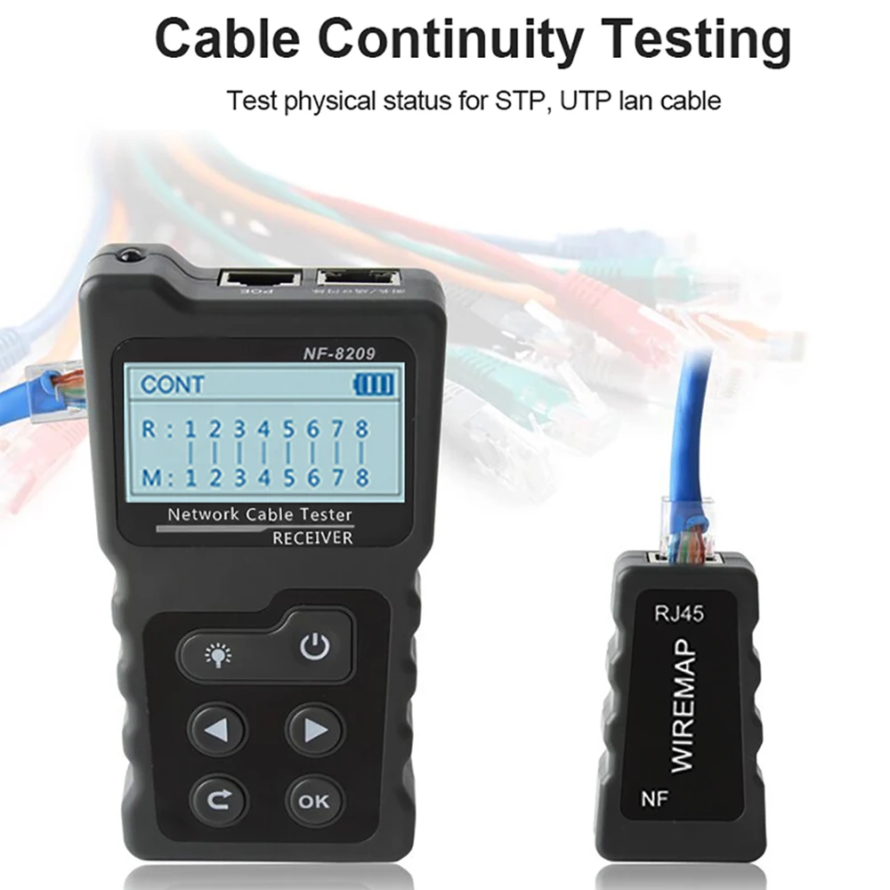 NF8209 RJ45 Cable Tester Network Cable Tester Wire Tracker PoE Checker