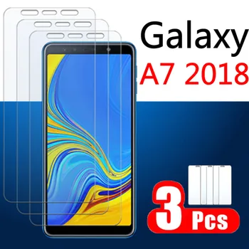

1 to 3 Pcs Protective Glass On the For Samsung Galaxy a 7 2018 7a Glaxy a72018 Tempered Glas Galaxya7 Screen Protector Film HD