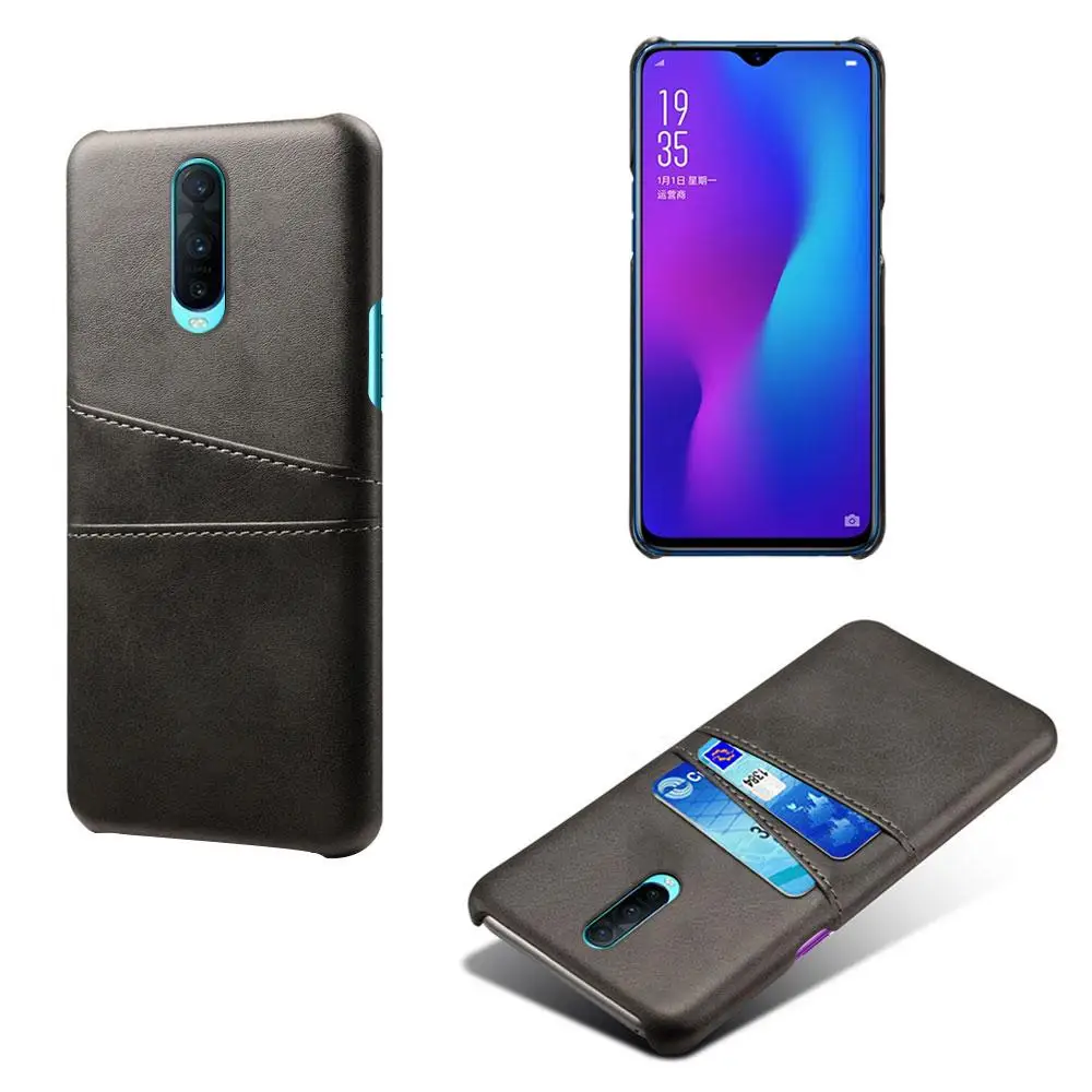 Чехол для OPPO Realme 5 3 2 Pro XT U1 Reno Ace Reno2 Z с отделениями для карт из искусственной кожи+ чехол для ПК для OPPO RX17 Neo K1 R17 Pro R7 Funda - Цвет: Black
