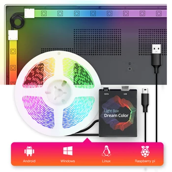

USB LED Strip 1m 2m 3m 4m 5m Ambilight Dynamic TV PC Backlight With Flexible Corner Connector For Screen TV Background Decor