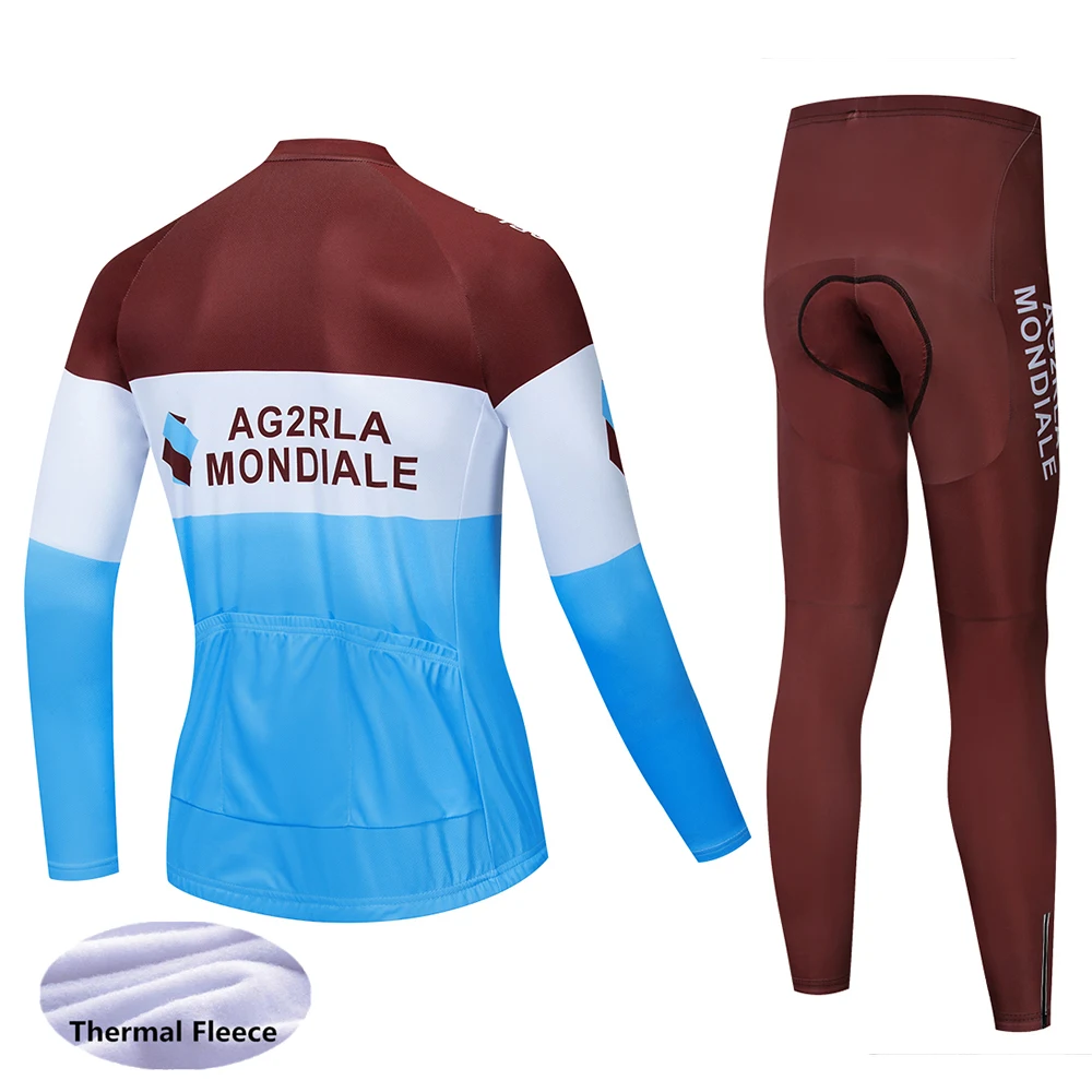 AG2R профессиональная команда с длинным рукавом Велоспорт Джерси набор зимний термальный флис велосипед Майо Ropa Ciclismo Одежда для велоспорта на открытом воздухе