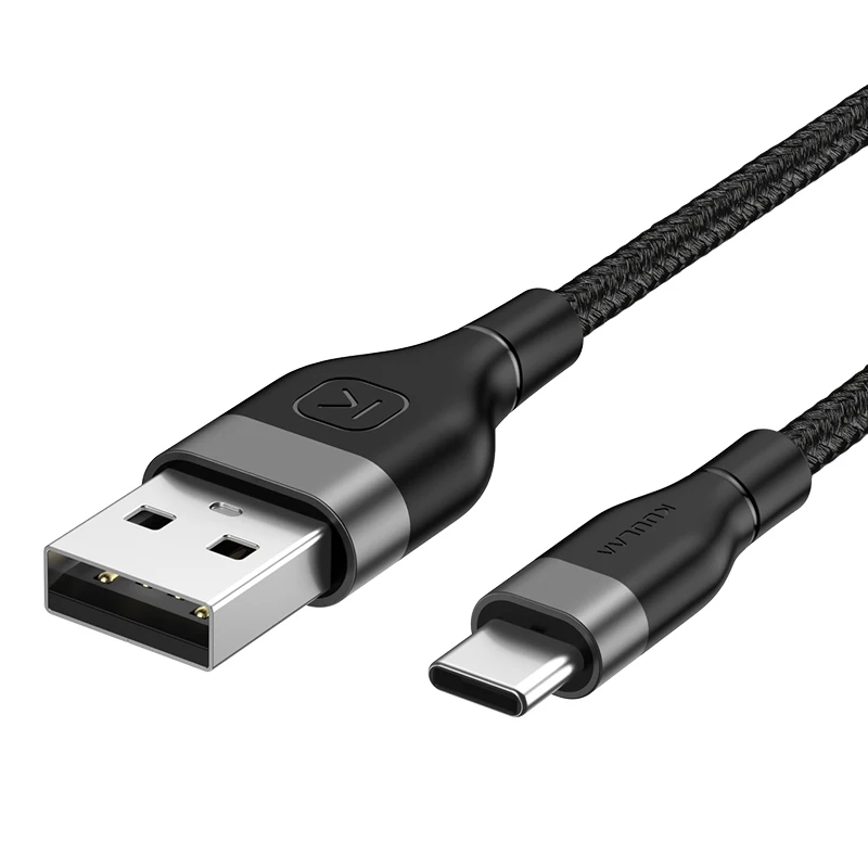 KUULAA usb type-C кабель для Xiaomi mi Red mi Note 7 Быстрая зарядка USB C зарядное устройство type-C провод для быстрой зарядки для samsung huawei Phone - Цвет: Gray