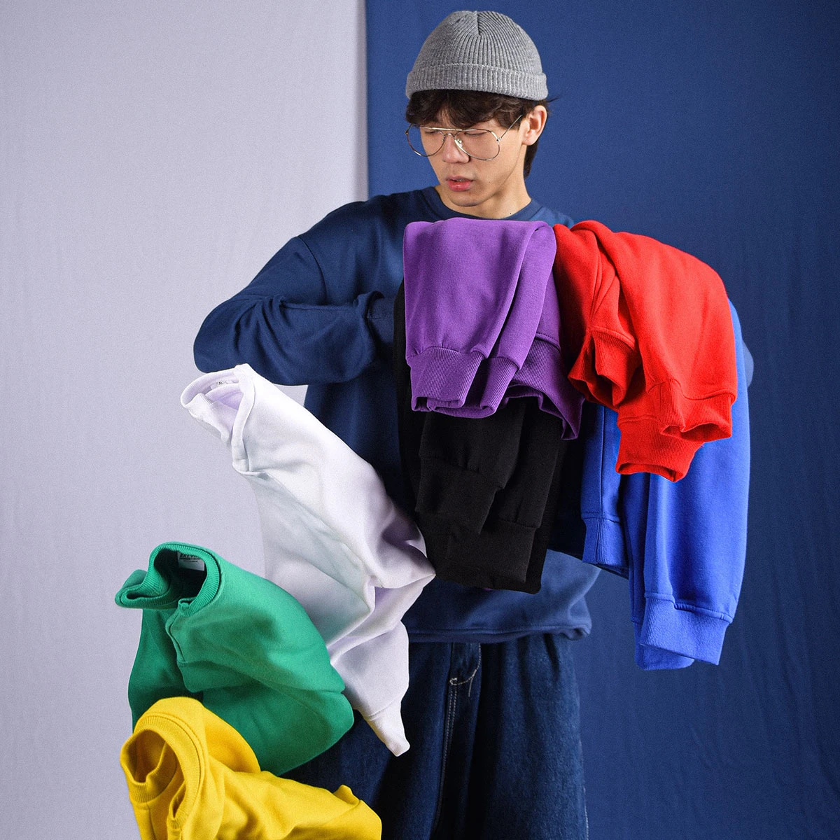 ExtFine | Твердые Kpop негабаритных кофты Для мужчин Корейская уличная Мужская худи с