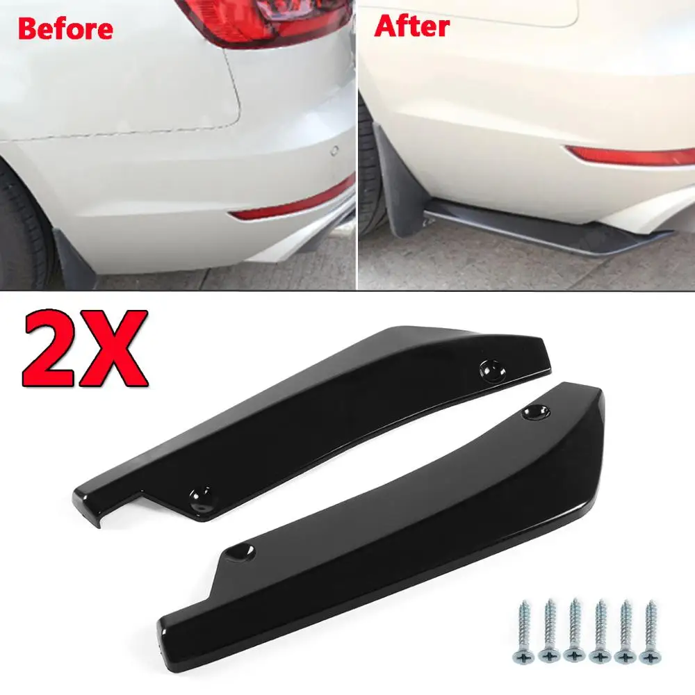 

A Pair Universal Car Rear Bumper Lip Diffuser Splitter Canard Angle Side Skirt Extension Bumper Spoiler Decorative Protection