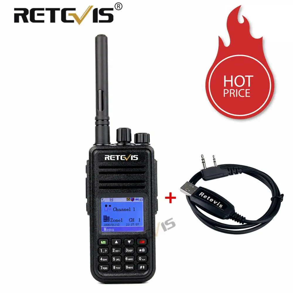 Retevis RT3 рация ПМР радио цифровой (gps) UHF 400 480 МГц 5 Вт радиостанции 2 антенны с
