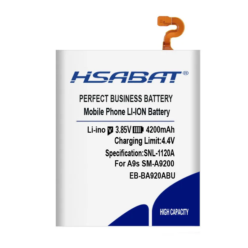 HSABAT 0 Cycle 4200mAh EB-BA920ABU аккумулятор для samsung A9s SM-A9200 A9200 высококачественный запасной аккумулятор для мобильного телефона