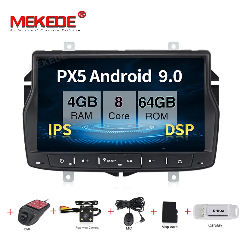 PX5 4 Гб+ 64 ГБ Android 9,0 автомобильный магнитофон gps dvd-плеер для Lada vesta Встроенный gps навигация canbus WiFi BT DSP ips NAVI - Цвет: camera DVR carplay