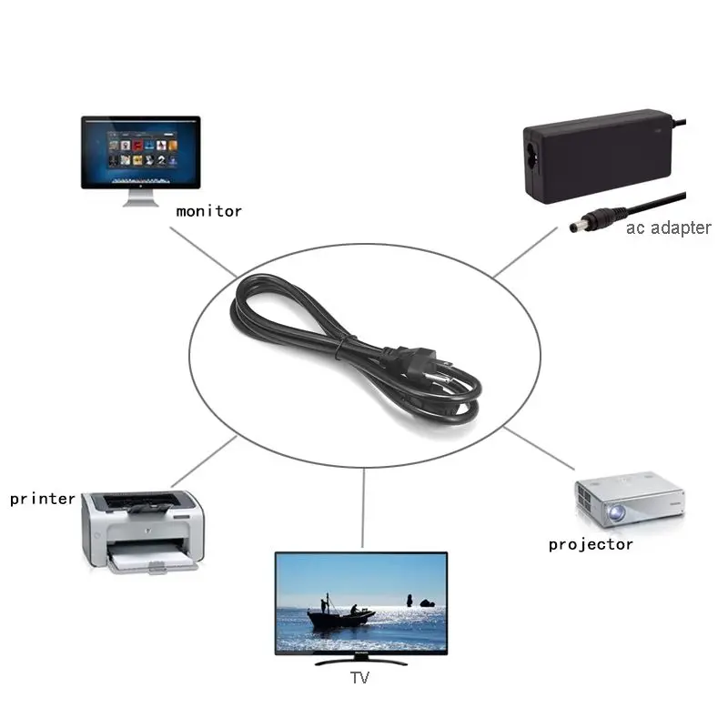 Кабель питания US для проектора 1 5 м 16awg IEC C13 шнур Dell ПК монитора компьютера PSU Antminer