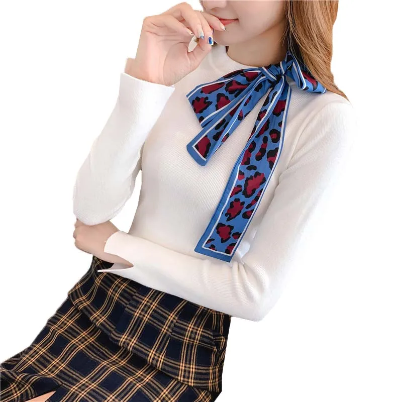 2020 Autumn Winter Pullover Sweater Women Long Sleeve Knitted Female Tops Bow Jumper Ladies Clothes Bottoming shirt 168 | Женская одежда