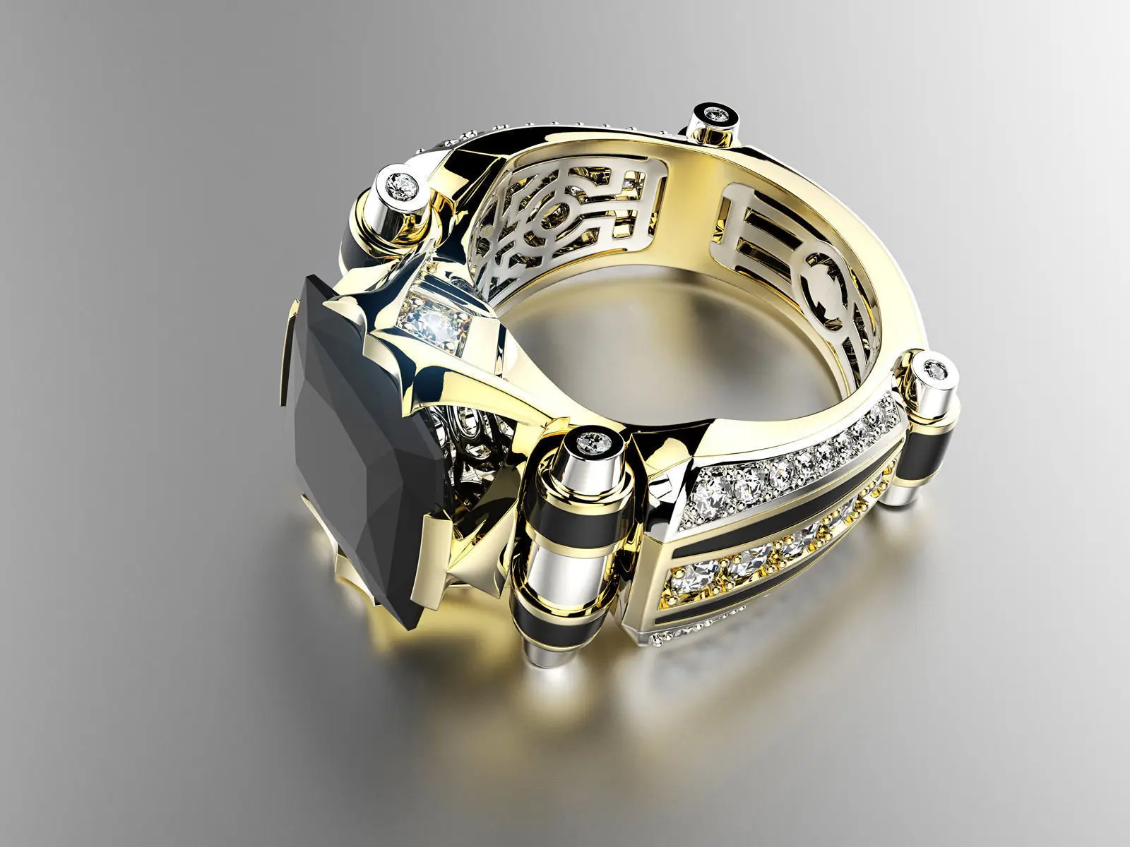 Горячая Распродажа, двухцветное циркониевое желтое Золотое кольцо в стиле хип-хоп для женщин и мужчин, обручальное кольцо, новинка