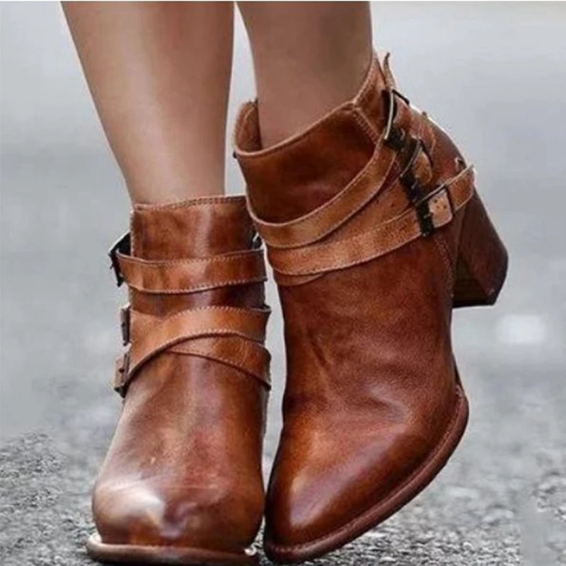 

WENYUJH 2019 Fashion Casual Women Pumps Warm Ankle Boots Waterproof High Heels Snow Martin Shoes Botas Plus Size 35-43