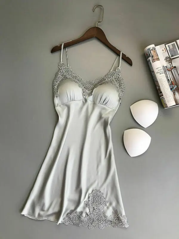 Meihuida Горячее предложение женское кружевное цветочное шелковое платье без рукавов Ночная рубашка сексуальная ночная рубашка платья для сна
