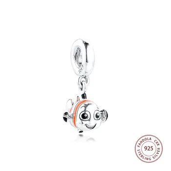 

Fits Pandora Bracelet 925 Sterling Silver Finding Ne Fish Dangle Charms Beads for Women Fashion Jewelry Making kralen 2020 New