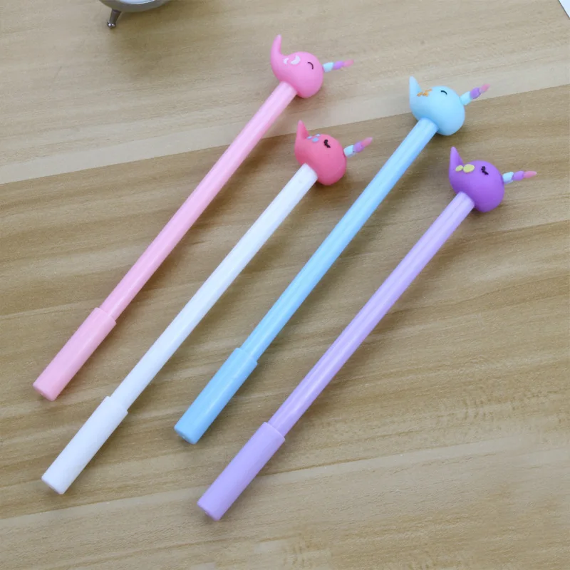 50PCS penne Gel di balena unicorno carino creativo penna a forma