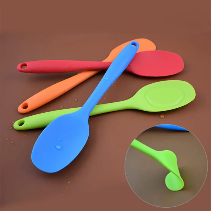 Silicone Spoon Heat Resistant Easy To Clean Non-stick Rice Spoons High Temperature Spoon Tableware Utensil Kitchen Tool silicone kitchen utensils silicone cooking spoon