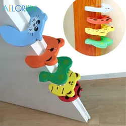 Bloc de porte de sécurité pour enfants, 7 pièces/lot, 5 couleurs, Protection des enfants, mignon, Animal, serrure d'armoire 