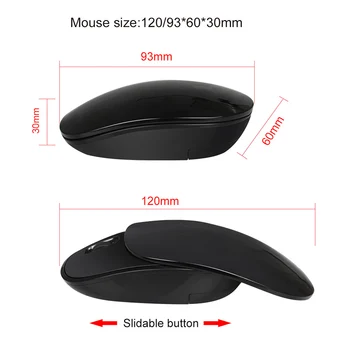 

Portable Mini Slider Wireless Mouse Mute Gaming Mice for PC Computer Laptop Accessories LHB99