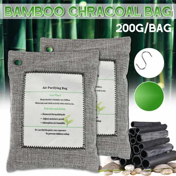 

200g/bag Air Freshener Home Odor Deodorant Bag Hanging Bamboo Charcoal Activated Carbon Random Colors adsorp bad smell