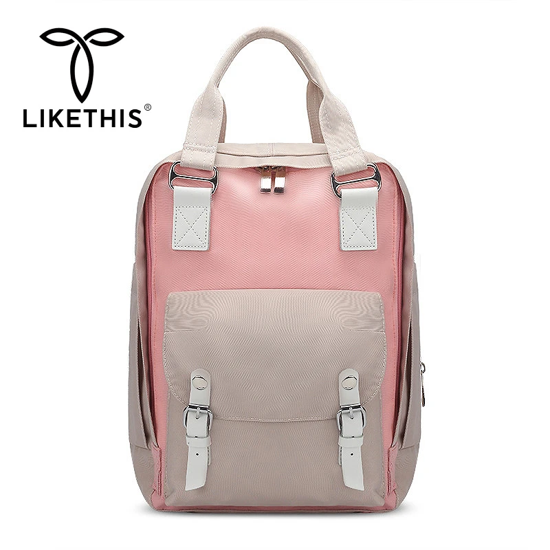 

LIKETHIS Female Backpack Women Waterproof Nylon High Quality Backpack Ladies Multi-pocket Luxury High Capacity Student Bags 2019