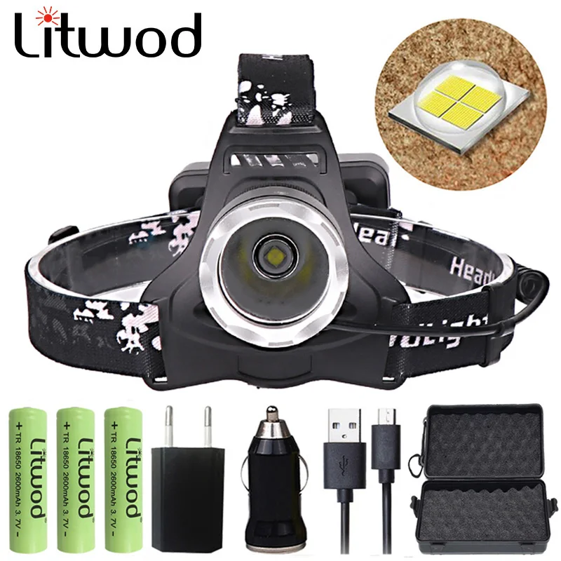 Litwod Z402810 50000lum чип XHP70.2 высокомощный светодиодный налобный фонарь мощсветильник