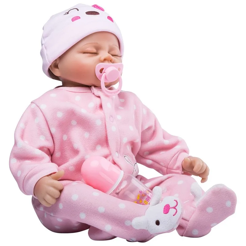 22-inch New Simulation Rebirth Baby Doll The Whole Body and Limbs Are Imported Soft Silicone Doll Limbs Can Move Can Lie Down