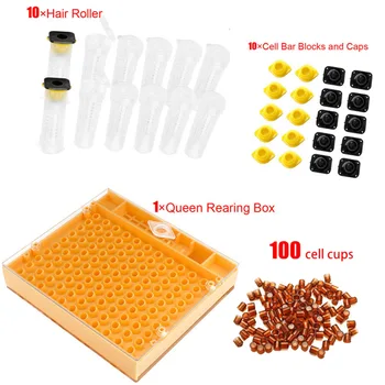 

10*Cell Bar Blocks And Cap Queen Bee Rearing Kit Beekeeping Complete Durable