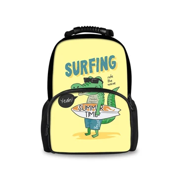 

2020 fashion custom cute cartoon crocodile print teen school bag boy girl travel backpack student school bag laptop bag