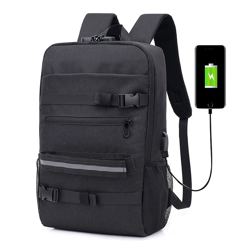

New Style Men's And Women's Shoulder Backpack Anti-Theft Lock USB Charging Business Casual Large Capacity Waterproof Computer Ba