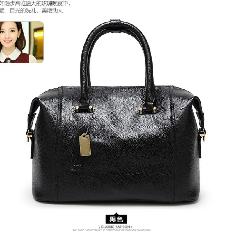 Женские сумки из натуральной кожи новая женская сумка большой емкости женская сумка через плечо диагональная модная сумка - Цвет: Черный