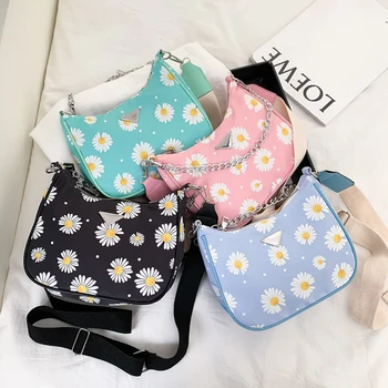 

Nylon Women Casual Crossbody Bag Daisy Flower Lady Daily Travel Shoulder Pouch Youth Ladies Simple Versatile Bag