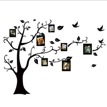 

Houshold Tree Design Wall Black Art Photo Frame Memory Wall Tree Decal Tree Family Sitting Stickers Wall Decor Room F3U8