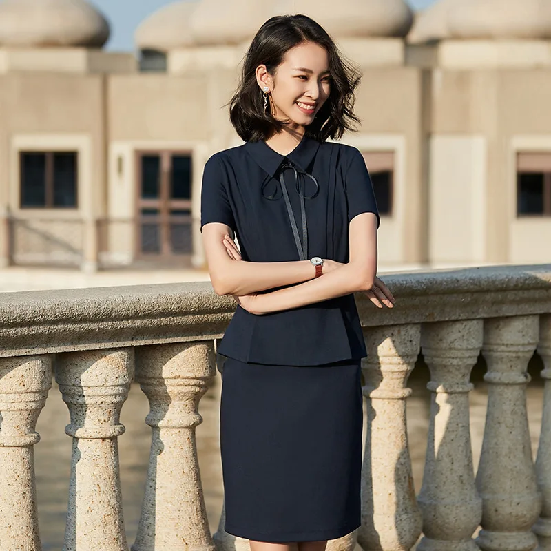 

New Style Flounced Dress Female Spring Summer Slim Fit Belly Covering by Age Slimming Business Interview Formal Wear Yzh2077