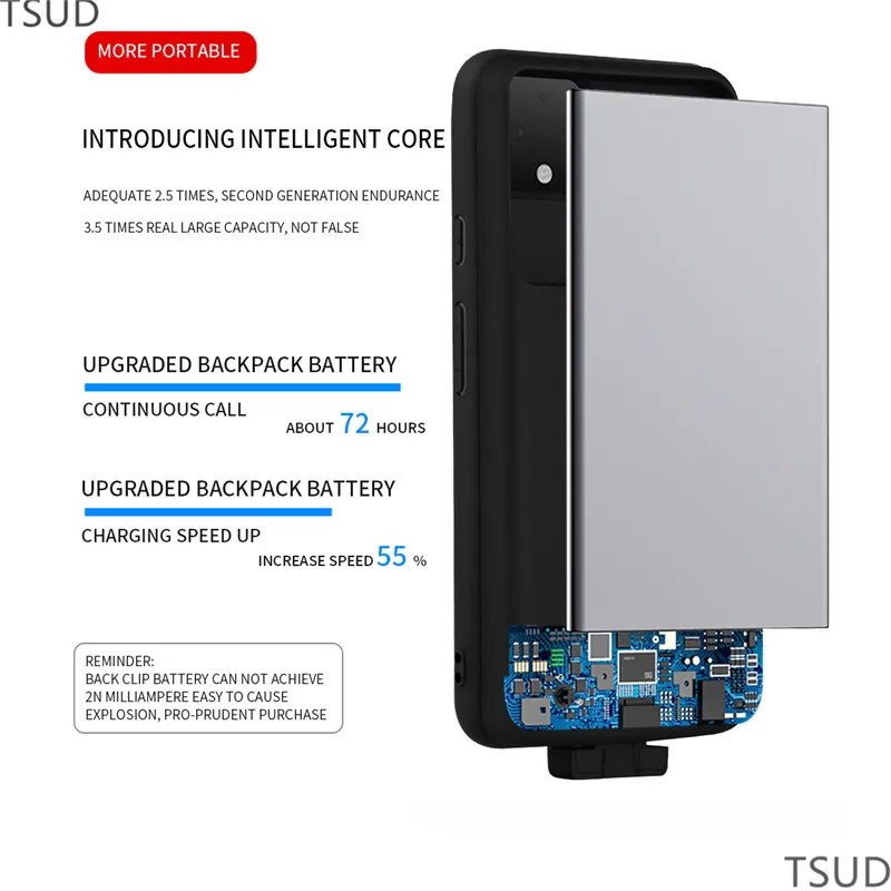 7000 мАч чехол для зарядного устройства для Google Pixel 4XL внешний портативный магнитный беспроводной зарядный чехол для Google Pixel 4XL