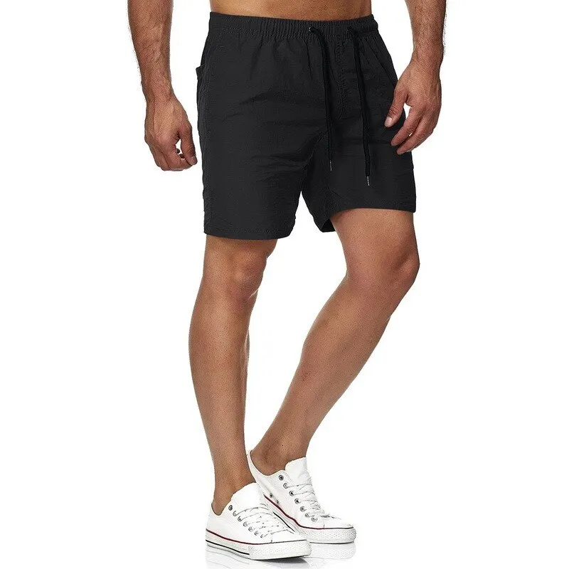 Puimentiua 2021 Summer Hot Shorts Men's Solid Color Linen Shorts Men's Summer Loose Breathable Casual Shorts Beach Shorts cheap cargo pants Cargo Pants