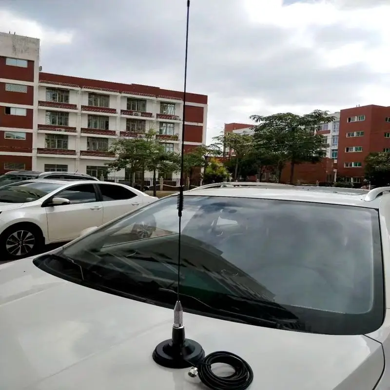 VHF136-174MHz пружинная штыревая антенна VHF 136 м Мобильная радио 5/8 волна штыревая антенна автомобильная крыша Магнитная штыревая антенна 136-174 МГц