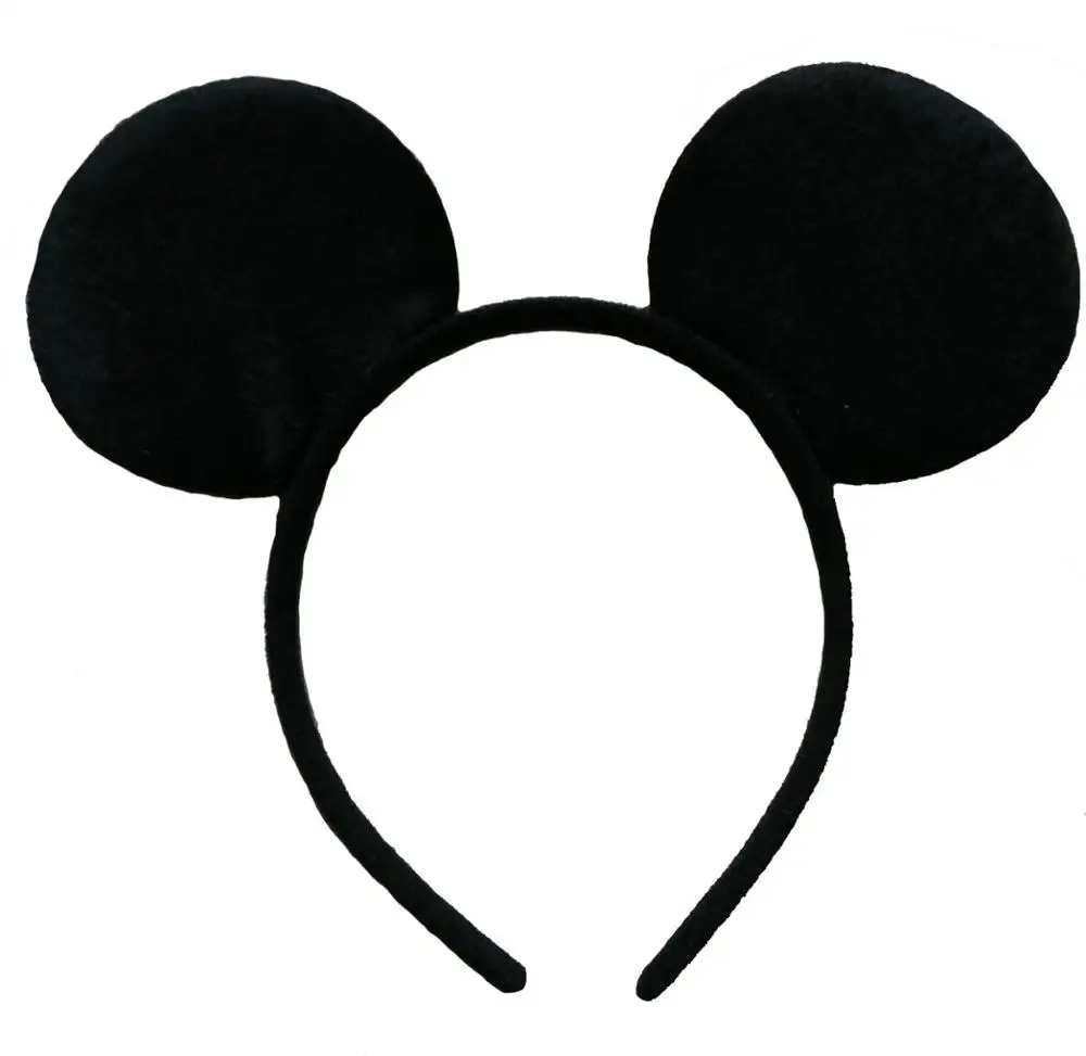 1pc black headband Милый Микки Минни ободок с ушами мыши красная мышь уши повязки для женщин банты для волос празднование Дня Рождения Аксессуары для волос - Цвет: 1pc black headband