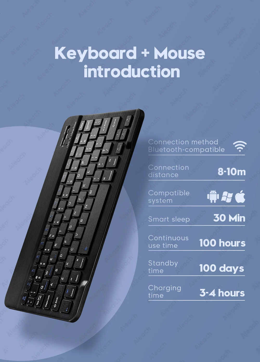 Tablet Wireless Keyboard For iPad Samsung Xiaomi Huawei Teclado Bluetooth-compatible Keyboard and Mouse For iOS Android Windows