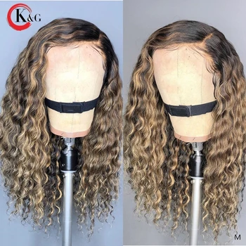 

KungGang 13*4 Lace Front Human Hair 8”-18" Wigs With Baby Hair Brazilian Non-Remy Middle Ratio Lace Wigs