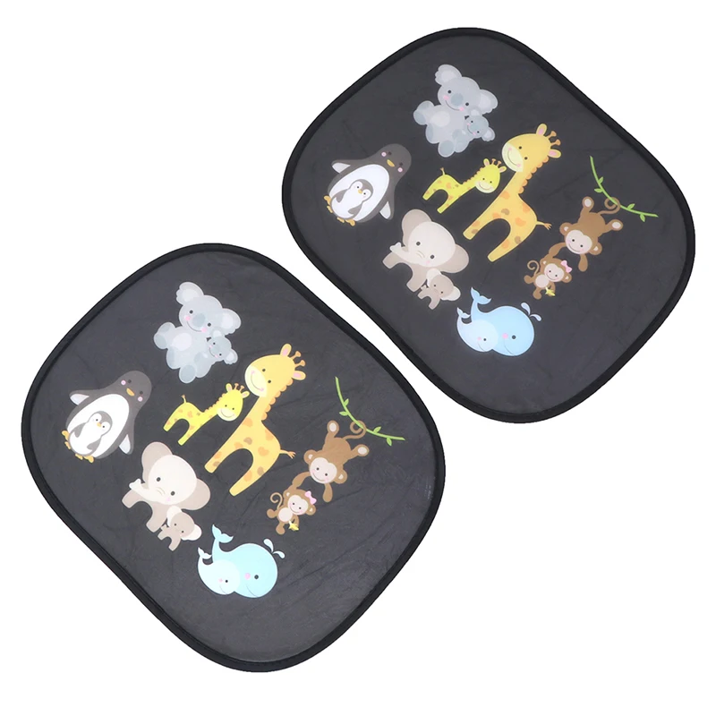  어린이를위한 2PCS 차 양산 어린이 창 UV 태양 그늘 동물 Foldable