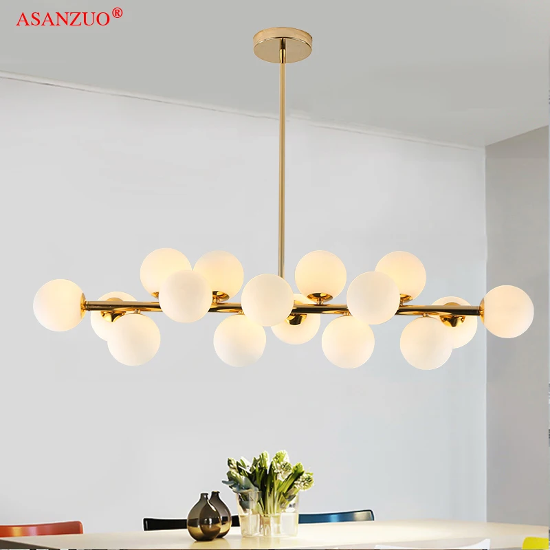 Vintage Loft Industrial chandelier black Gold Bar hanging light Dining Magic Bean Glass G4 Pendant Lamp Retro LOFT chandelier afbeelding