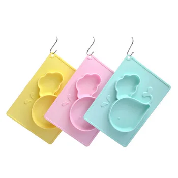 

Baby Dishes Bowl Infant Feeding Plate Tray Food Dish Silicone Placemat