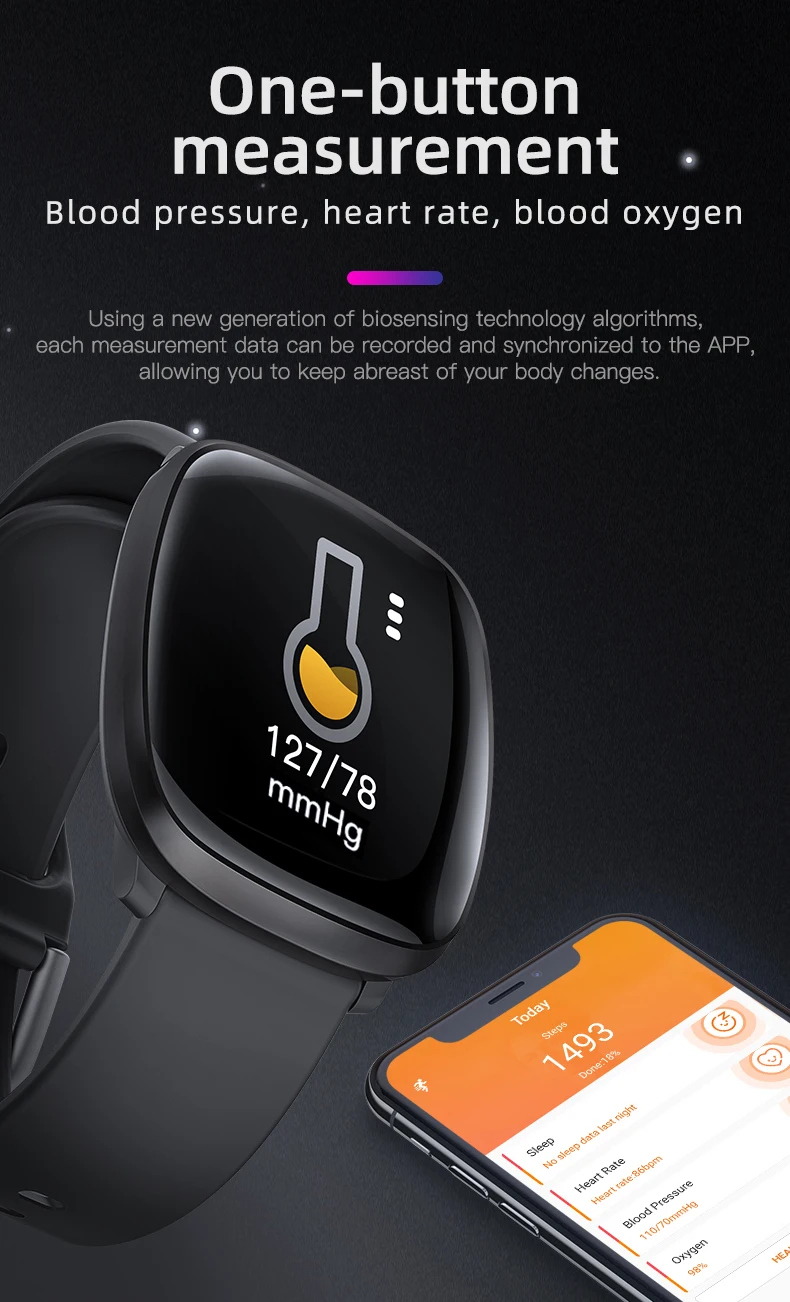 LYKRY Смарт-часы с Bluetooth 5,0 IP67 водонепроницаемый браслет для мужчин монитор сердечного ритма фитнес-трекер часы для Android IOS