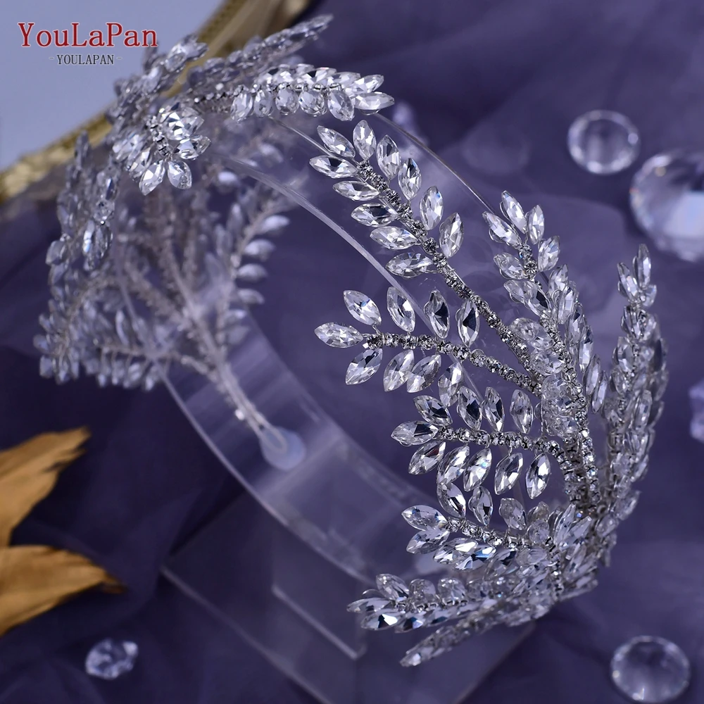 Bridal Hair Accessories TOPQUEEN HP418 Fashion Bridal Headband Crystal Headwear Women Hair Accessories Rhinestone Bride Crown Wedding Pageant Headdress Crown Headband Hair Accessories