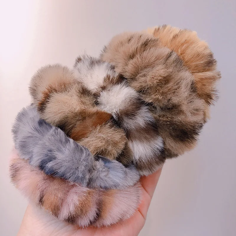 

imitation mink fur hair ring elastic wool head rope gentle and soft Korea new simple grain scrunchie fur headband hair women